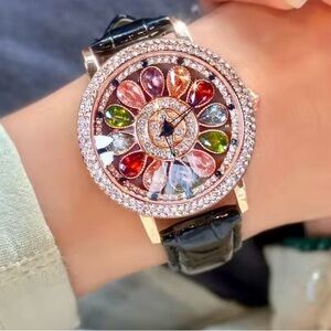 Elegant Multicolor Gemstone Watch
